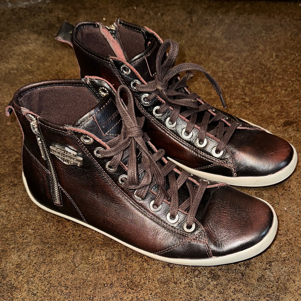 Harley-Davidson Dark Brown Leather Sneakers